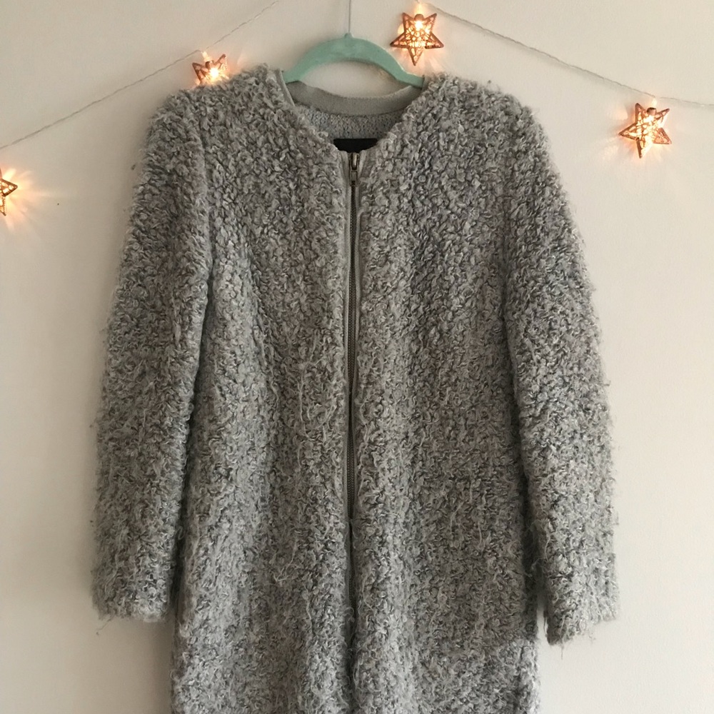 Grey Zara Fuzzy Coat